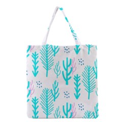 Forest Drop Blue Pink Polka Circle Grocery Tote Bag by Mariart