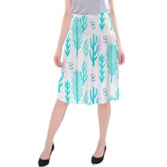 Forest Drop Blue Pink Polka Circle Midi Beach Skirt by Mariart