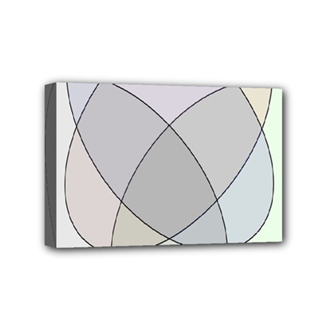 Four Way Venn Diagram Circle Mini Canvas 6  X 4  by Mariart