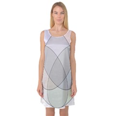 Four Way Venn Diagram Circle Sleeveless Satin Nightdress by Mariart