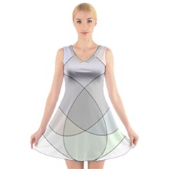 Four Way Venn Diagram Circle V-neck Sleeveless Skater Dress by Mariart