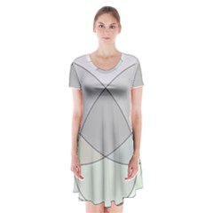 Four Way Venn Diagram Circle Short Sleeve V-neck Flare Dress by Mariart