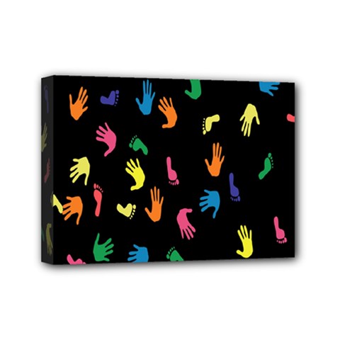 Hand And Footprints Mini Canvas 7  X 5  by Mariart