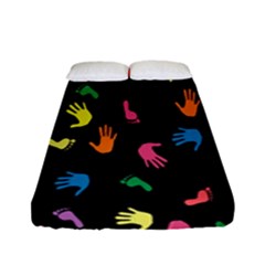 Hand And Footprints Fitted Sheet (full/ Double Size) by Mariart