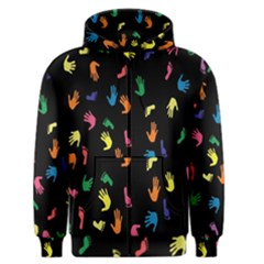 Hand And Footprints Men s Zipper Hoodie by Mariart