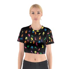 Hand And Footprints Cotton Crop Top by Mariart