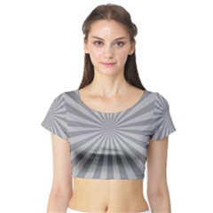 Grey Starburst Line Light Short Sleeve Crop Top (tight Fit) by Mariart