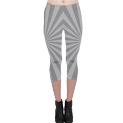 Grey Starburst Line Light Capri Leggings  by Mariart