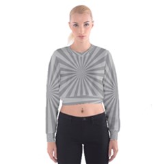 Grey Starburst Line Light Women s Cropped Sweatshirt by Mariart