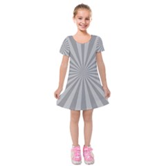 Grey Starburst Line Light Kids  Short Sleeve Velvet Dress by Mariart