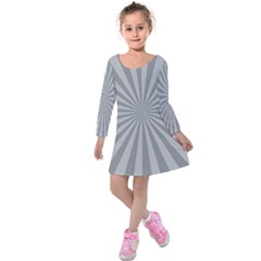 Grey Starburst Line Light Kids  Long Sleeve Velvet Dress by Mariart