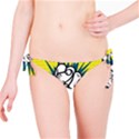 Hand Polka Dot Yellow Blue White Orange Sign Bikini Bottom View1