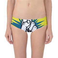 Hand Polka Dot Yellow Blue White Orange Sign Classic Bikini Bottoms by Mariart