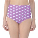 Heart Love Valentine White Purple Card High-Waist Bikini Bottoms View1