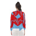 Heartbeat Health Heart Sign Red Blue Hooded Wind Breaker (Women) View2