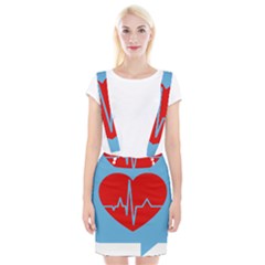 Heartbeat Health Heart Sign Red Blue Suspender Skirt by Mariart