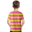 Horizontal Pink Yellow Line Kids  Cotton Tee View2