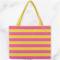 Horizontal Pink Yellow Line Mini Tote Bag by Mariart