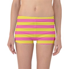 Horizontal Pink Yellow Line Reversible Bikini Bottoms by Mariart