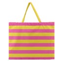 Horizontal Pink Yellow Line Zipper Large Tote Bag View1