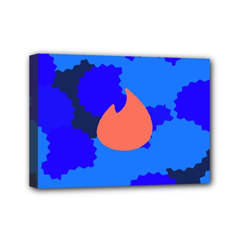 Image Orange Blue Sign Black Spot Polka Mini Canvas 7  X 5  by Mariart