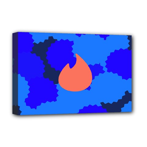 Image Orange Blue Sign Black Spot Polka Deluxe Canvas 18  X 12   by Mariart