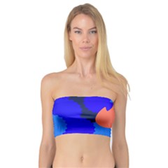 Image Orange Blue Sign Black Spot Polka Bandeau Top by Mariart