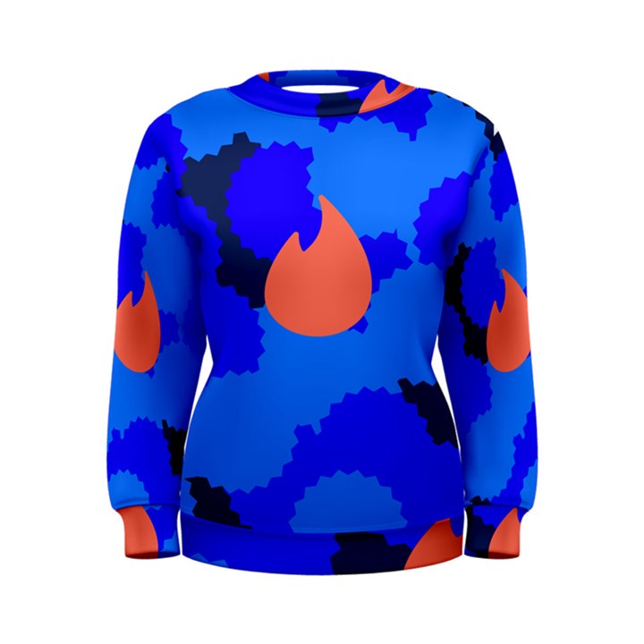 Image Orange Blue Sign Black Spot Polka Women s Sweatshirt