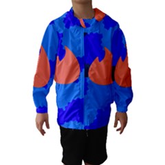 Image Orange Blue Sign Black Spot Polka Hooded Wind Breaker (kids) by Mariart