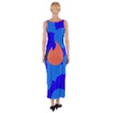 Image Orange Blue Sign Black Spot Polka Fitted Maxi Dress View2