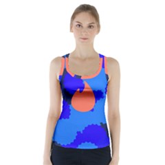 Image Orange Blue Sign Black Spot Polka Racer Back Sports Top by Mariart