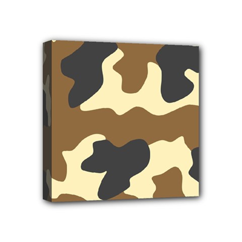 Initial Camouflage Camo Netting Brown Black Mini Canvas 4  X 4  by Mariart