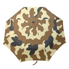 Initial Camouflage Camo Netting Brown Black Folding Umbrellas by Mariart