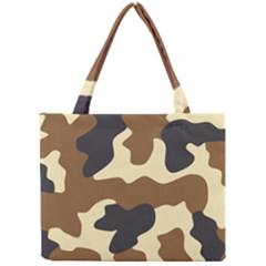 Initial Camouflage Camo Netting Brown Black Mini Tote Bag by Mariart