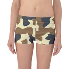 Initial Camouflage Camo Netting Brown Black Boyleg Bikini Bottoms by Mariart