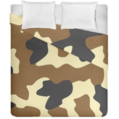 Initial Camouflage Camo Netting Brown Black Duvet Cover Double Side (california King Size) by Mariart