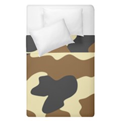 Initial Camouflage Camo Netting Brown Black Duvet Cover Double Side (single Size) by Mariart