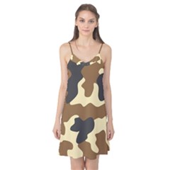 Initial Camouflage Camo Netting Brown Black Camis Nightgown by Mariart