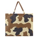 Initial Camouflage Camo Netting Brown Black Zipper Large Tote Bag View1