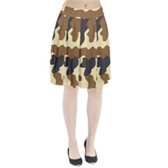 Initial Camouflage Camo Netting Brown Black Pleated Skirt by Mariart