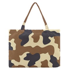 Initial Camouflage Camo Netting Brown Black Medium Zipper Tote Bag by Mariart