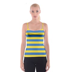 Horizontal Blue Yellow Line Spaghetti Strap Top by Mariart