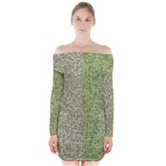 Camo Pack Initial Camouflage Long Sleeve Off Shoulder Dress by Mariart