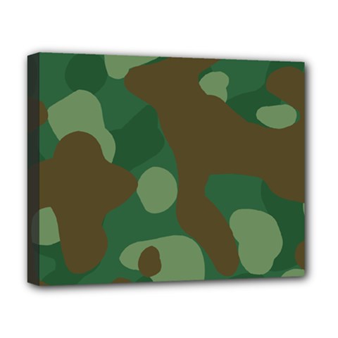 Initial Camouflage Como Green Brown Deluxe Canvas 20  X 16   by Mariart