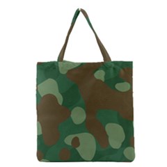 Initial Camouflage Como Green Brown Grocery Tote Bag by Mariart