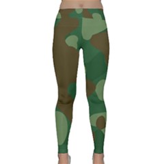 Initial Camouflage Como Green Brown Classic Yoga Leggings by Mariart