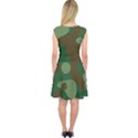 Initial Camouflage Como Green Brown Capsleeve Midi Dress View2