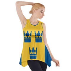 King Queen Crown Blue Yellow Side Drop Tank Tunic