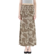 Initial Camouflage Brown Maxi Skirts by Mariart