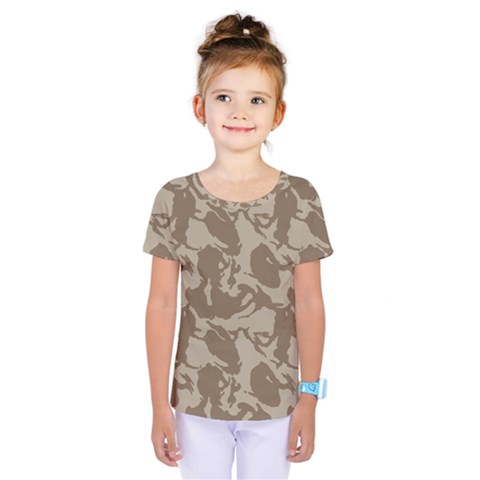 Initial Camouflage Brown Kids  One Piece Tee by Mariart